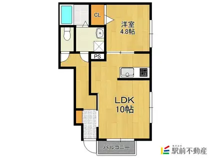 PREVOYANCE甘木(1LDK/1階)の間取り写真
