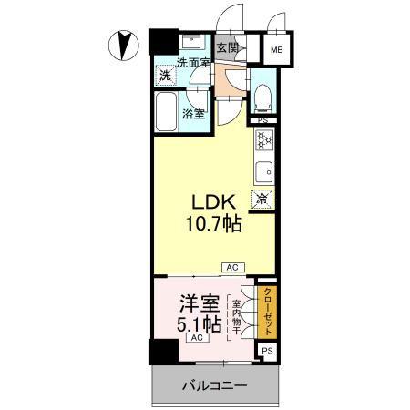 ロイジェント潮見(1LDK/2階)の間取り写真