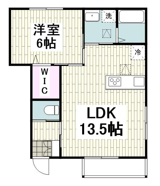 KONAYA北鎌倉(1LDK/1階)の間取り写真