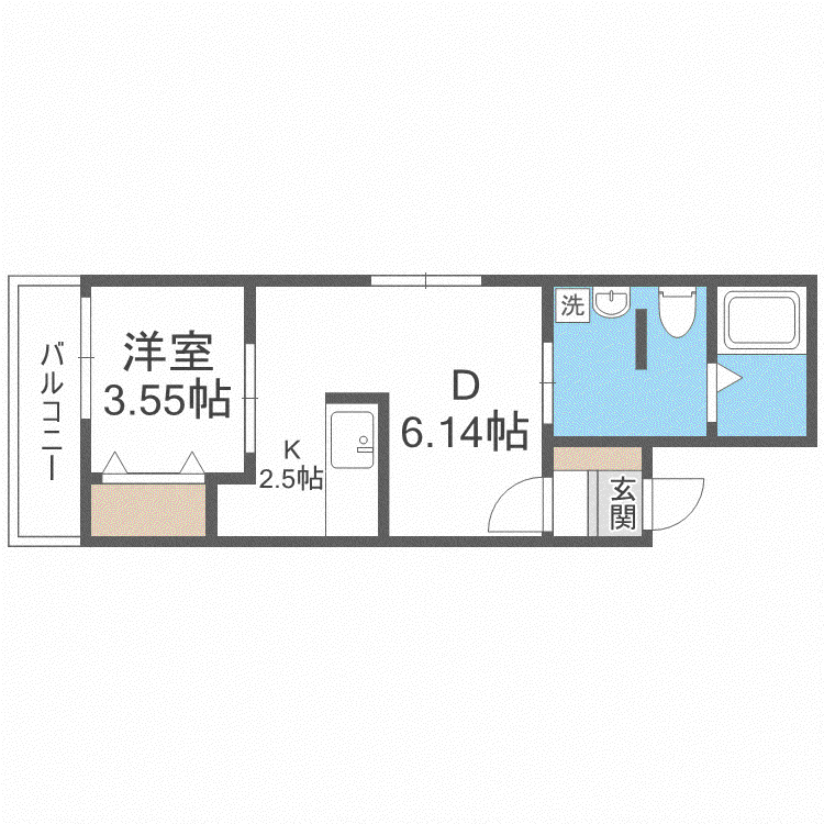 PALAZZO7/8(1DK/2階)の間取り写真
