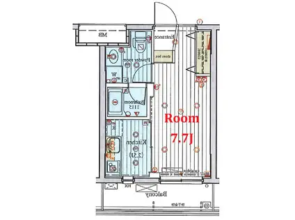 レグラス大岡山(1K/4階)の間取り写真