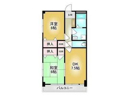 福冨マンション(2DK/3階)の間取り写真