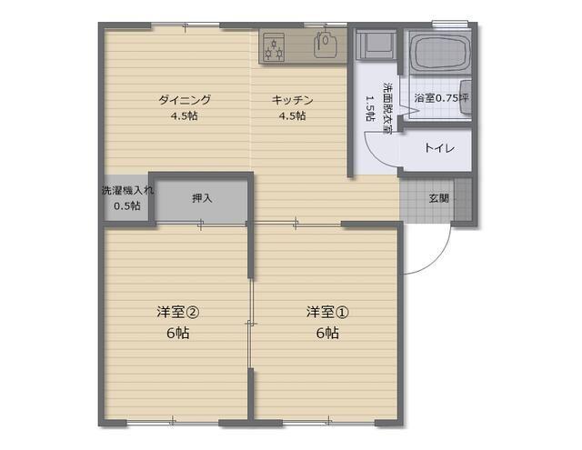 野谷アパート(2LDK/1階)の間取り写真