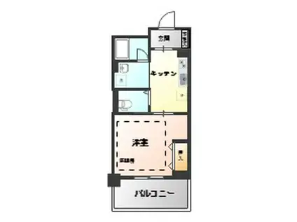 こもれび武蔵浦和(1DK/3階)の間取り写真