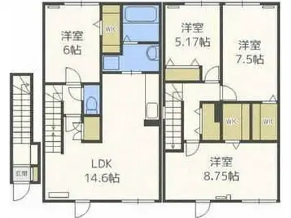 パークタウン琴似(4LDK/2階)の間取り写真