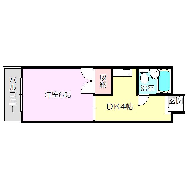 東三国グランドハイツ北(1DK/8階)の間取り写真
