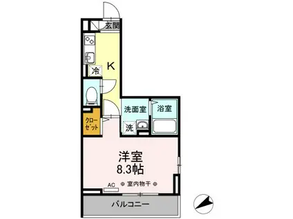 CHARME CERISIER(1K/2階)の間取り写真