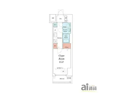 リブリ・ユウシン(1K/5階)の間取り写真