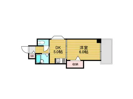 有馬パレス新大阪(1DK/4階)の間取り写真