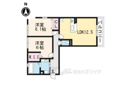 CASA RAFFINE 瀬田B(2LDK/2階)の間取り写真