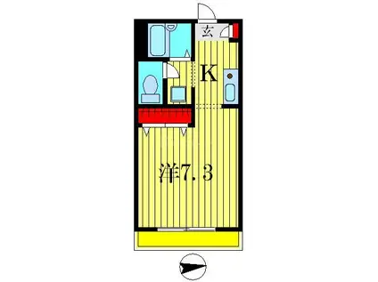 メルベーユ(1K/1階)の間取り写真