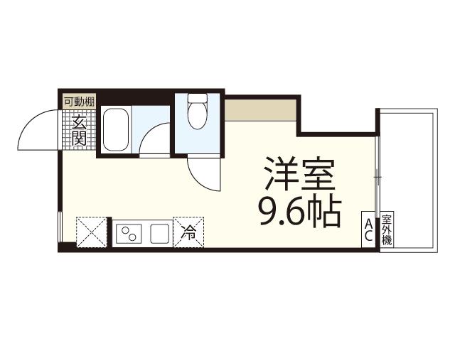 第1コーポ古屋(ワンルーム/3階)の間取り写真