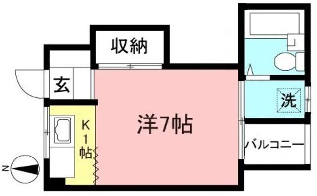 フジモリビル(1K/3階)の間取り写真