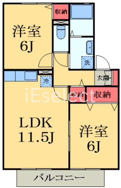 メイヒルズⅡ(2LDK/1階)の間取り写真