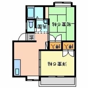 ハイム高川B棟(2DK/2階)の間取り写真