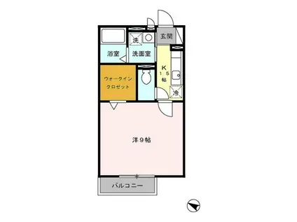 エミネンス(1K/1階)の間取り写真