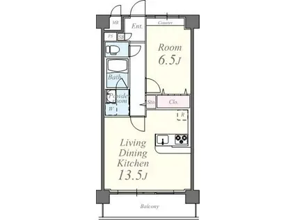 ブルースカイ(1LDK/2階)の間取り写真