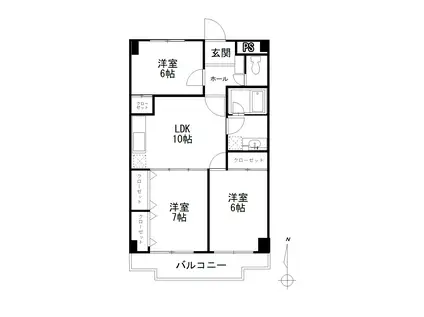 ラポール(3LDK/2階)の間取り写真