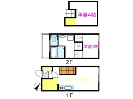 キャリコハウス1(2DK/1階)の間取り写真