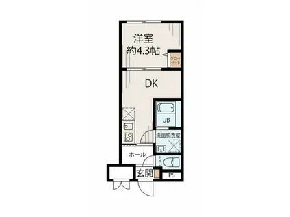 ル・シエル西新宿(1DK/3階)の間取り写真