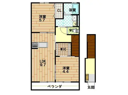 クレモンティーヌ(2LDK/2階)の間取り写真