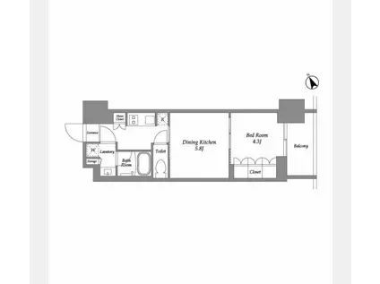 シーズンフラッツ大森西(2K/12階)の間取り写真