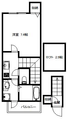 あんしん熊野町(1K/2階)の間取り写真