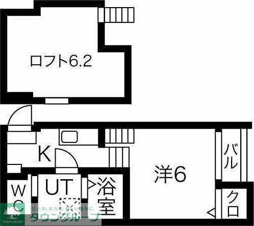 ボヌール中村公園(1K/2階)の間取り写真
