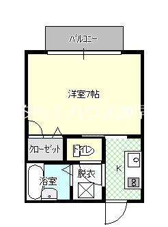 ディアス坂元(1K/1階)の間取り写真