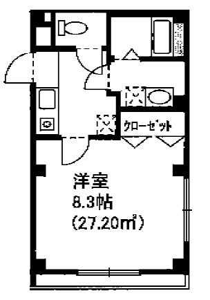 ランプリール(1K/2階)の間取り写真