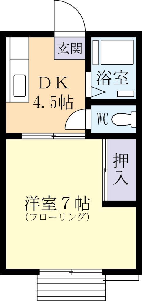 久松ハイツA(1DK/2階)の間取り写真