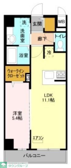 エルフローレ(1LDK/4階)の間取り写真