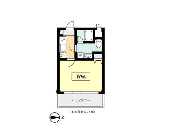 リバーサイド壱番館(1K/2階)の間取り写真