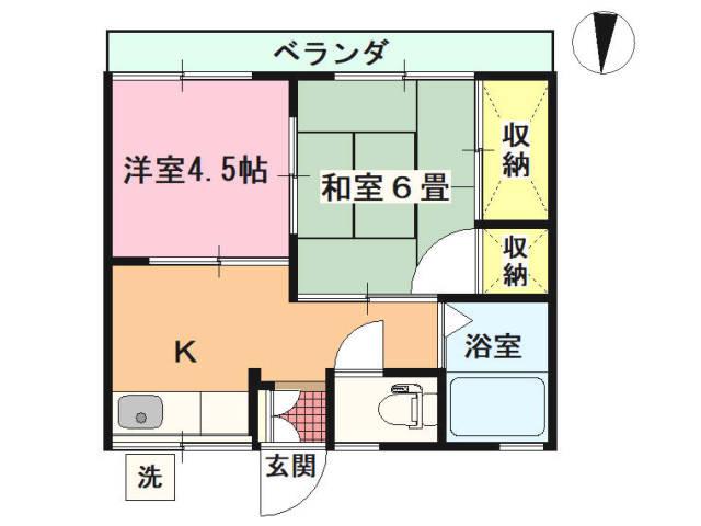 シティハイム白樺(2K/2階)の間取り写真