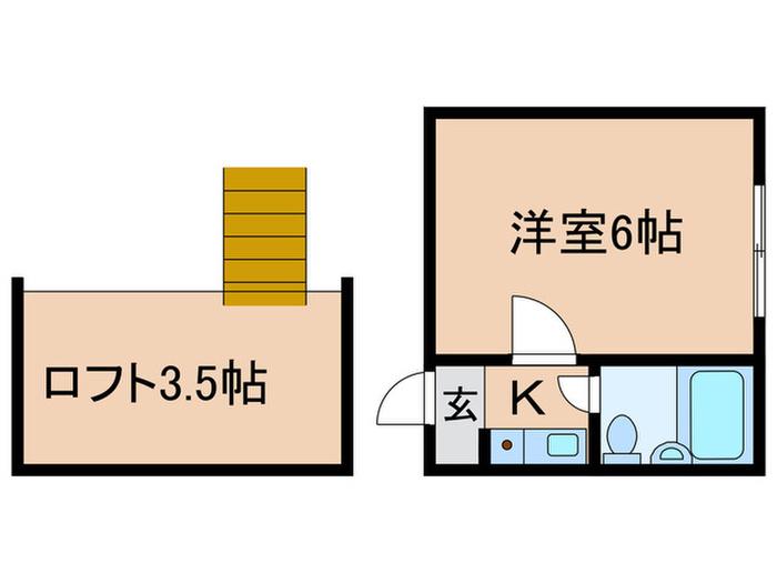 プラザドゥエルバ(1K/2階)の間取り写真