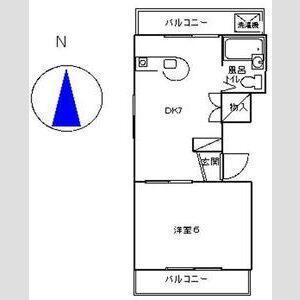 オクトヒルズ(1DK/3階)の間取り写真