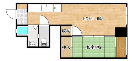 第一津広ビル(1LDK/5階)の間取り写真