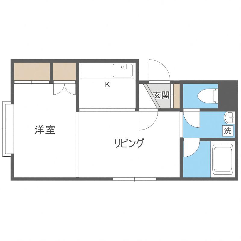 シャロンパレス(1LDK/3階)の間取り写真