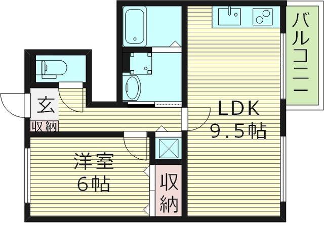 カーサフェリーチェ C棟(1LDK/1階)の間取り写真