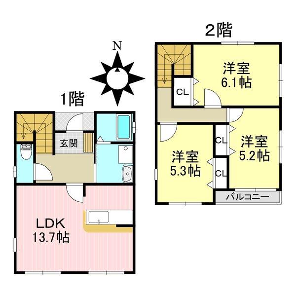 TRES輝(3LDK/1階)の間取り写真