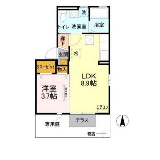 ルシール細谷(1LDK/1階)の間取り写真