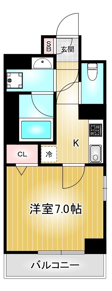 レジデンス ユウキ(1K/2階)の間取り写真