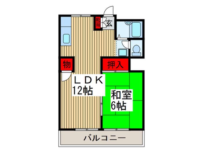 和光ハイツ(1LDK/2階)の間取り写真