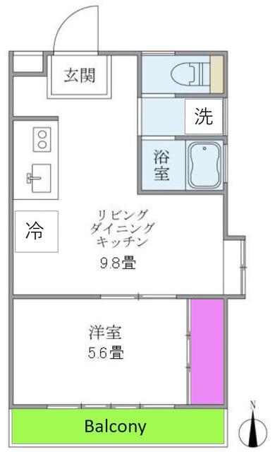 カーサグリーンプラザ(1LDK/2階)の間取り写真