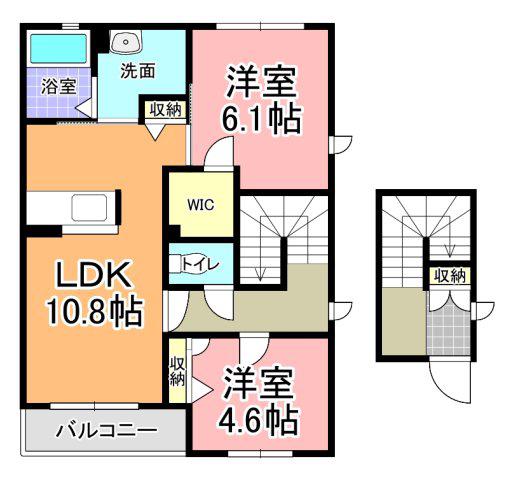 シャーメゾン・M B棟(2LDK/2階)の間取り写真