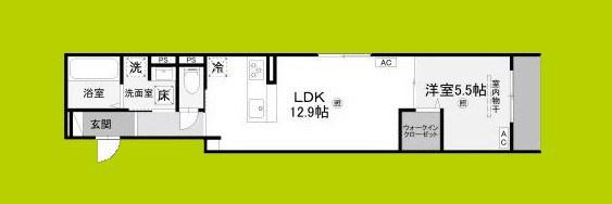 PORTO SERENO(1LDK/1階)の間取り写真