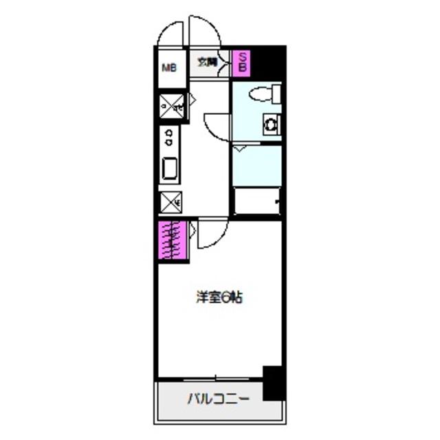 エスリード大阪城(1K/8階)の間取り写真
