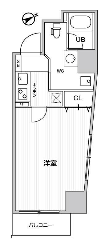 グラシアプレイス川崎駅前(1K/10階)の間取り写真