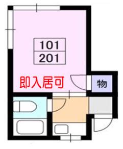 ハイツ昭弘(ワンルーム/2階)の間取り写真