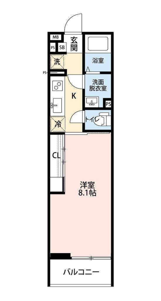 リブリ・FELICE 新所沢(1K/1階)の間取り写真